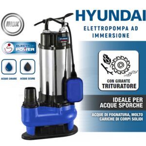 Pompa Sommersa Acque Scure con Trituratore 750w 1300 lt/h